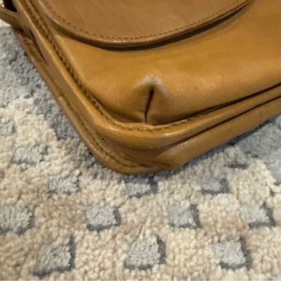 Green Fields Brown Crossbody Shoulder Handbag Purse Pocketbook Vintage Leather P - Picture 4 of 12